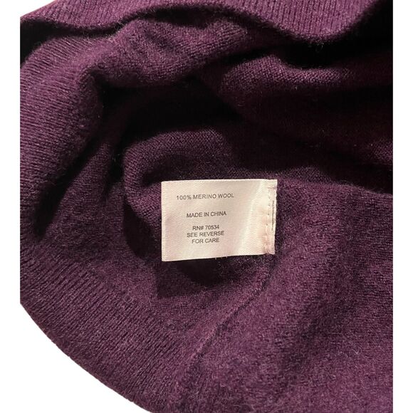 $129 ORVIS 100% Merino Wool Men's Sweater PURPLE Sz M - Picture 9 of 9